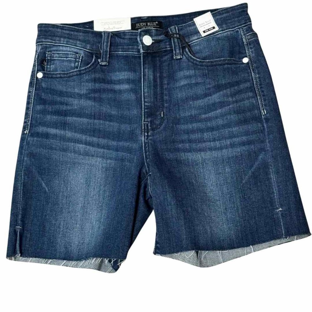 Judy Blue Mid Rise Dark Wash Shorts, NWT, Sz M & L